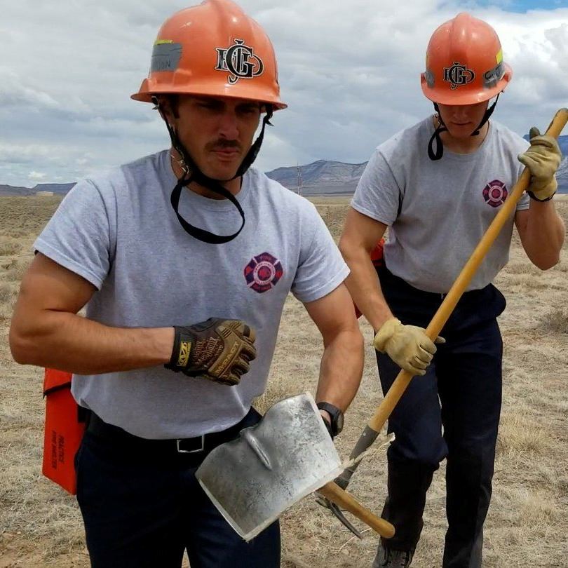 Firefighter Jonathan Johnson training to fight Wildland fires in Grand Junction