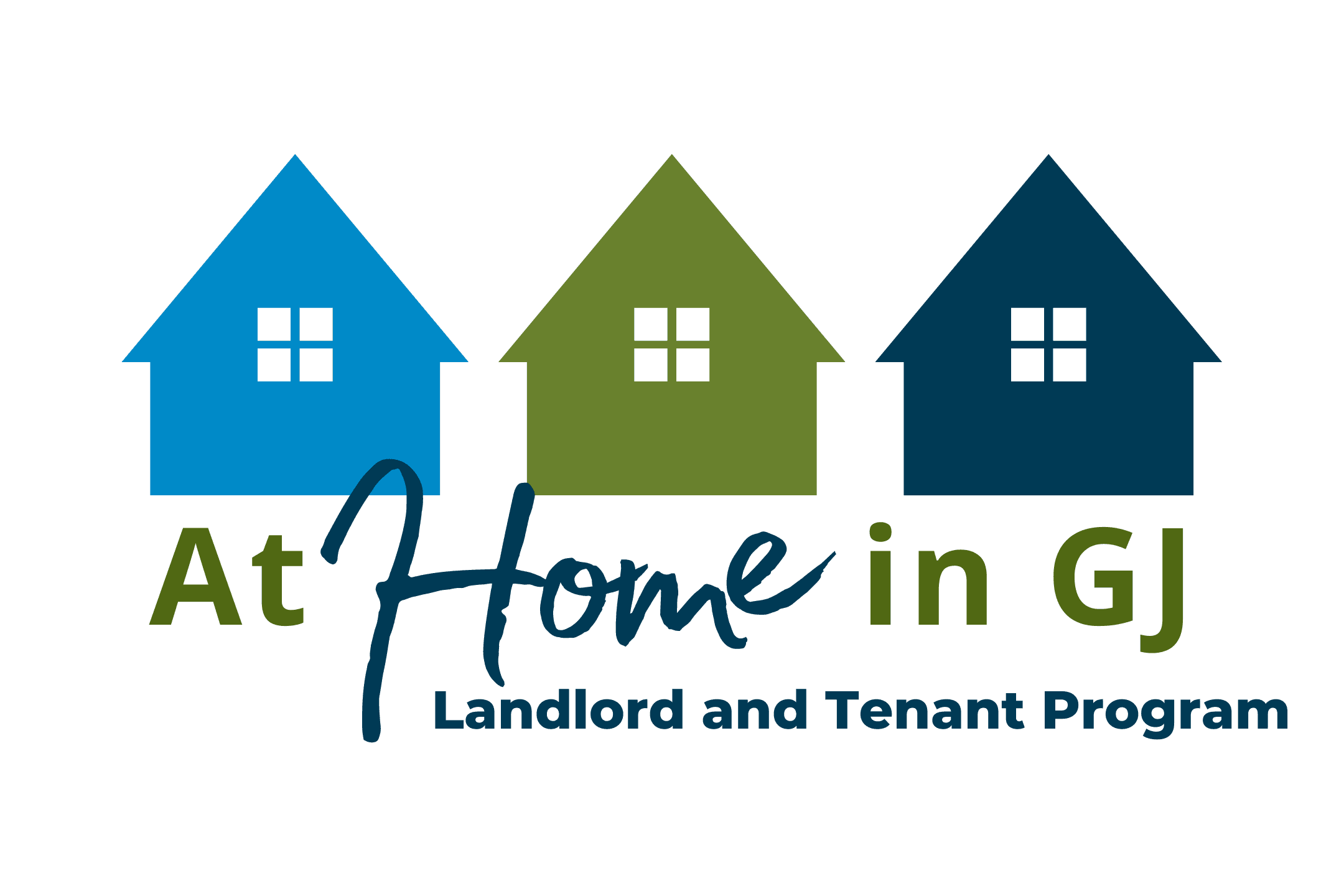 AT home in GJ logo design  