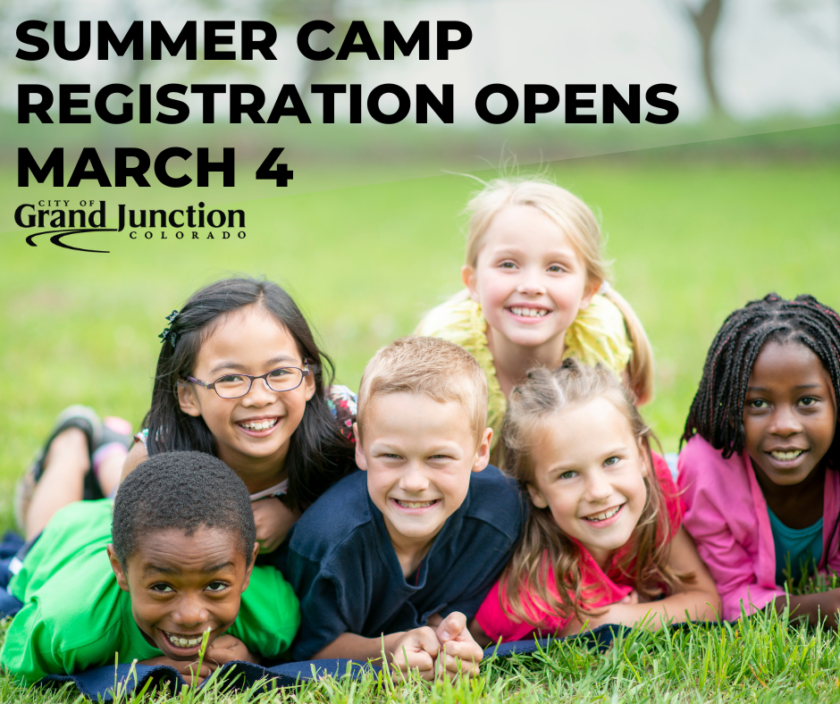 Children in park, smiling on camera, text on graphic