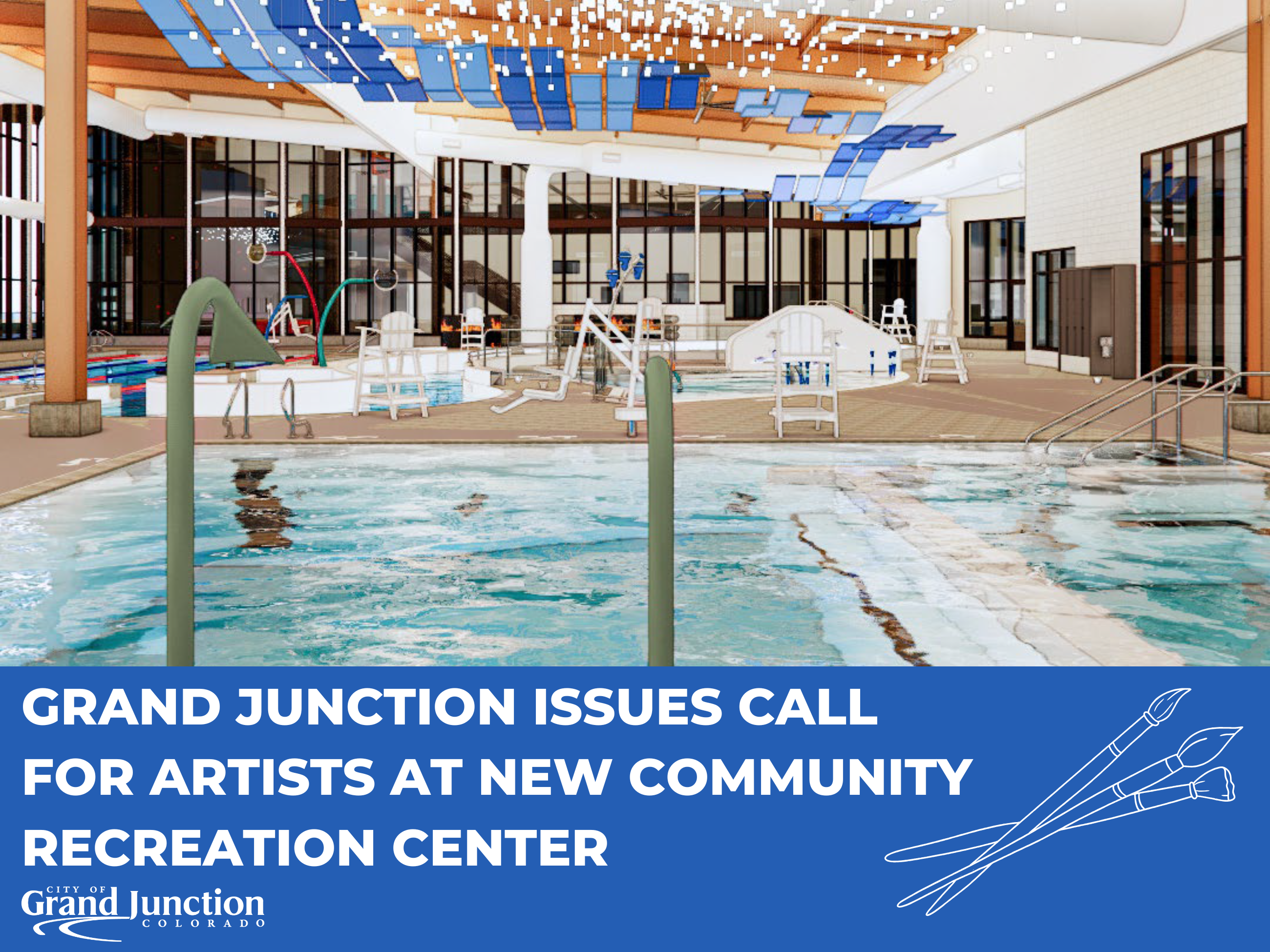 Mockup drawing of CRC pool with text on graphic