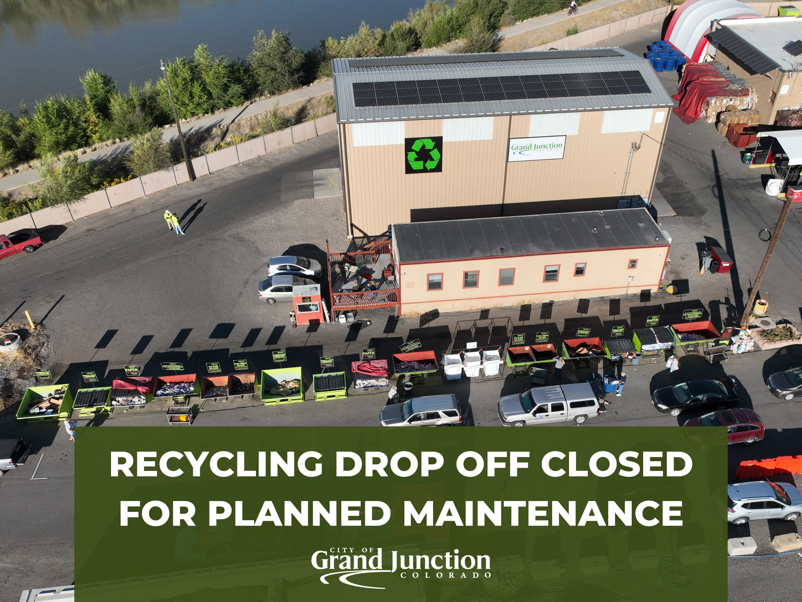 An aerial view of the Recycling Drop off. 