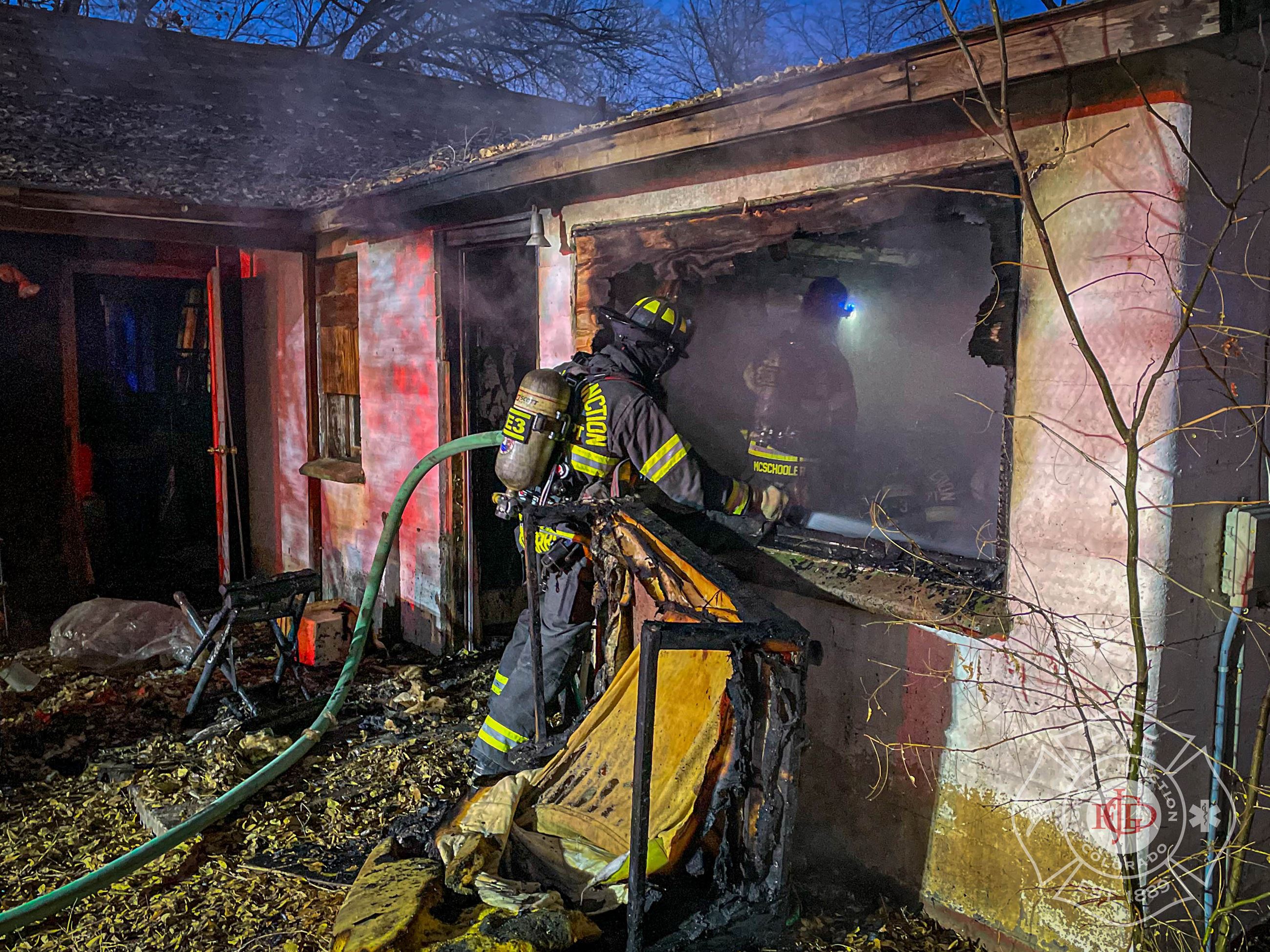 GJFD firefighters respond to a house fire on 24 Road