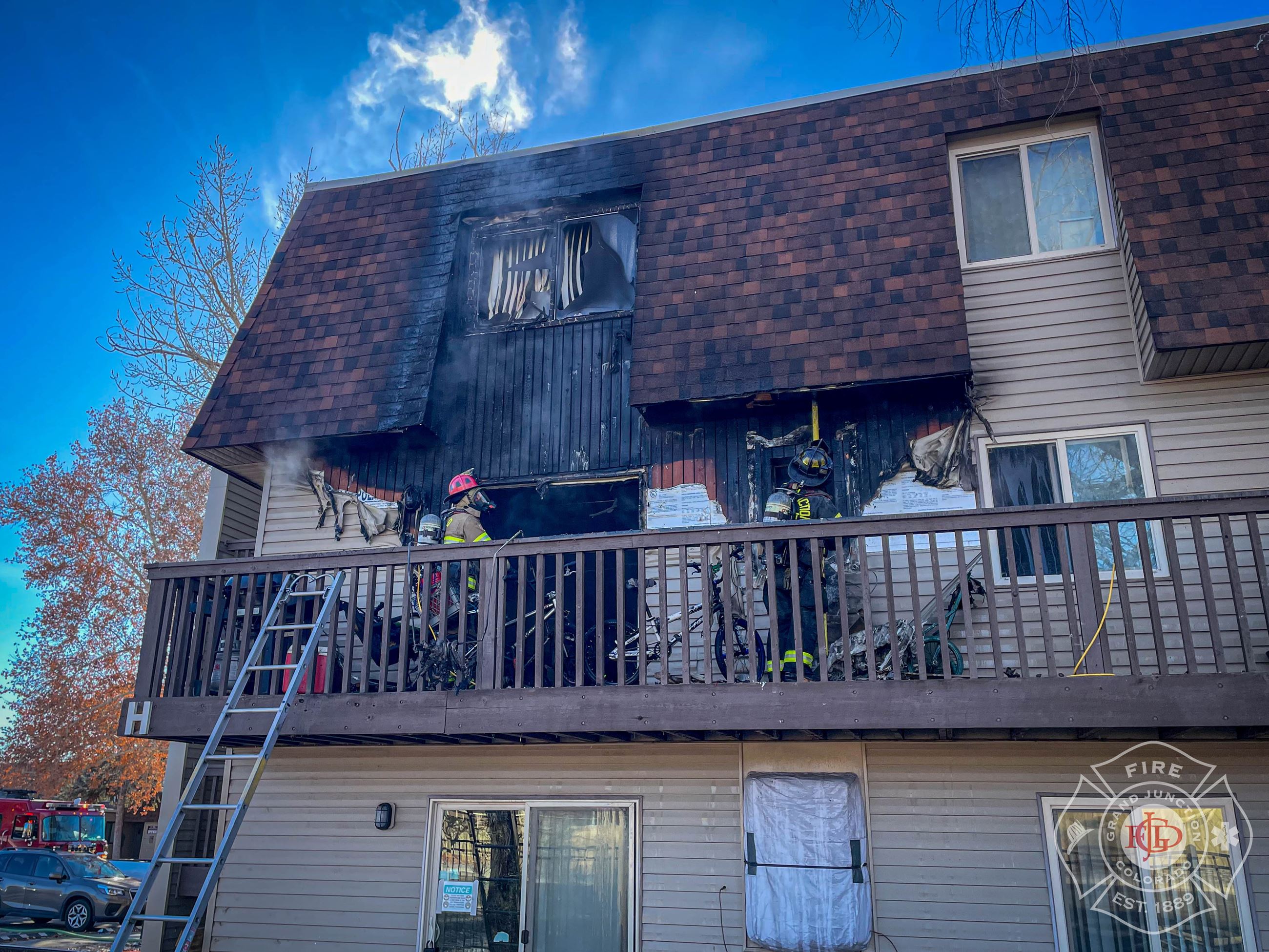 GJFD firefighters extinguish an apartment fire of Orchard Avenue