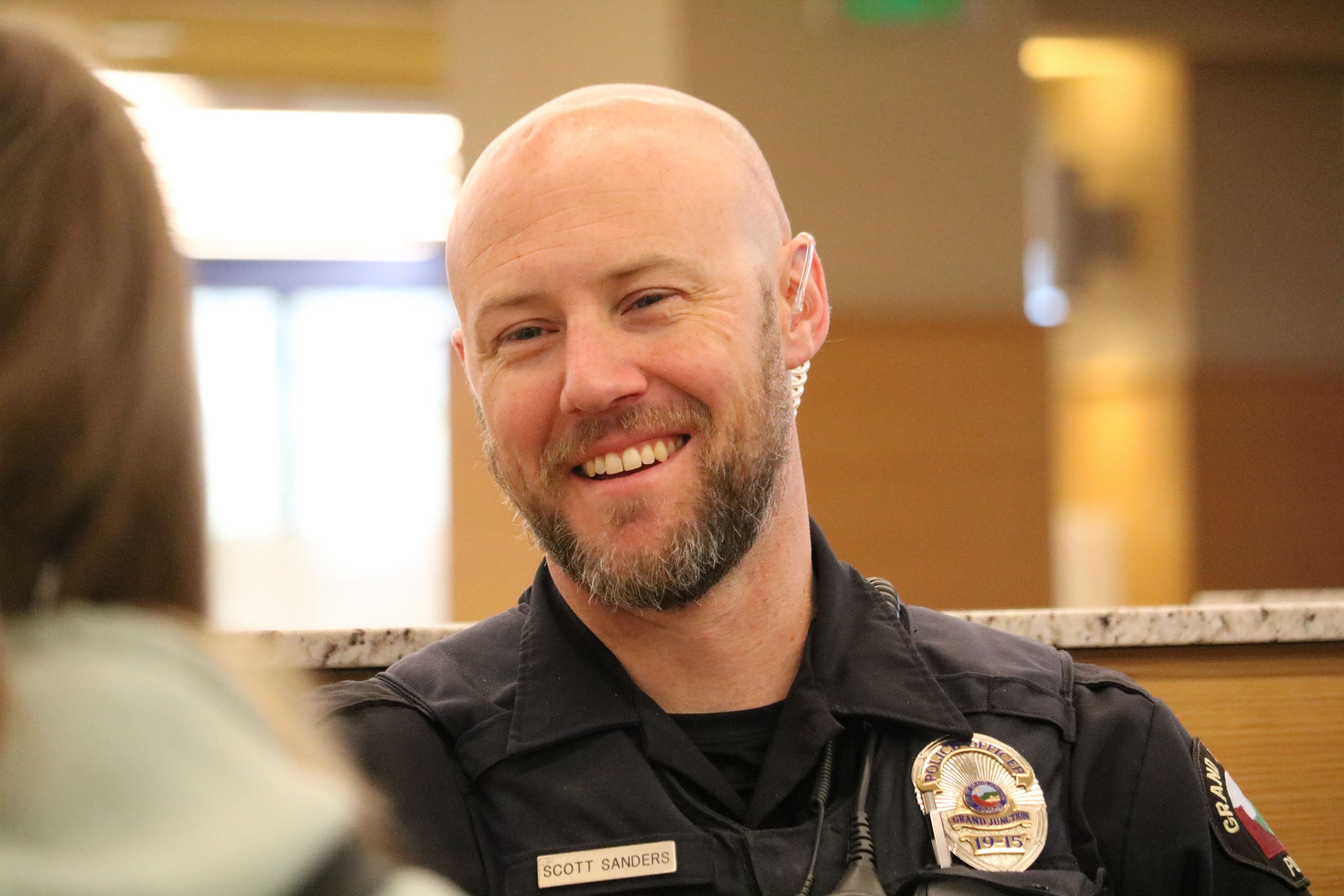 Officer smiling